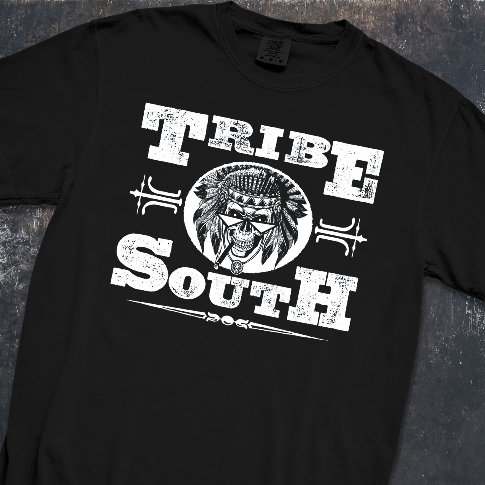 TRIBE SOUTH Indian Skull with Shades t-shirt