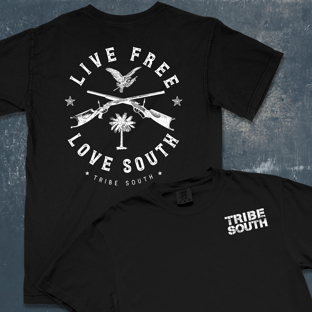TRIBE SOUTH- Live Free Love South Graphic t-shirt