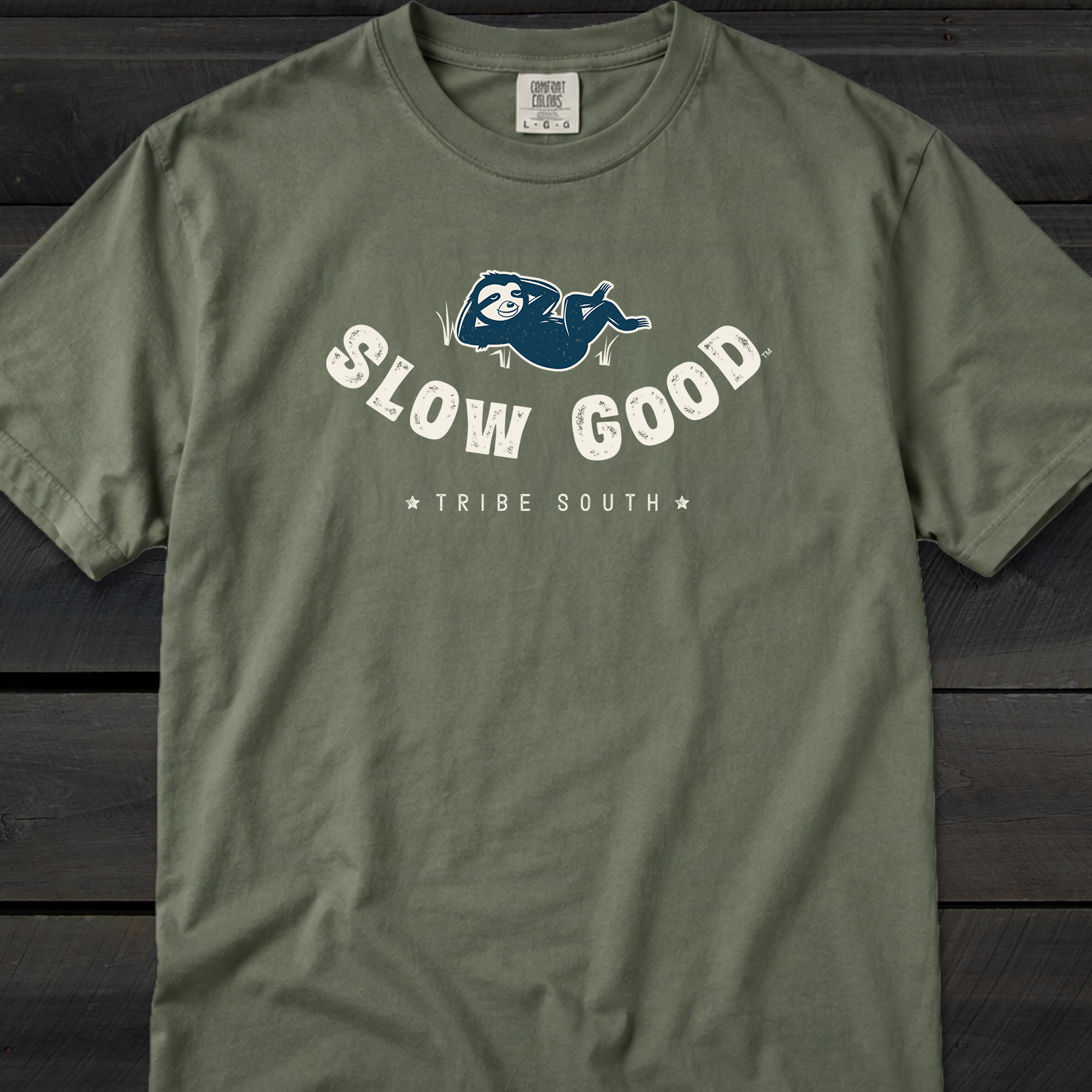 SLOW GOOD laid back sloth t-shirt